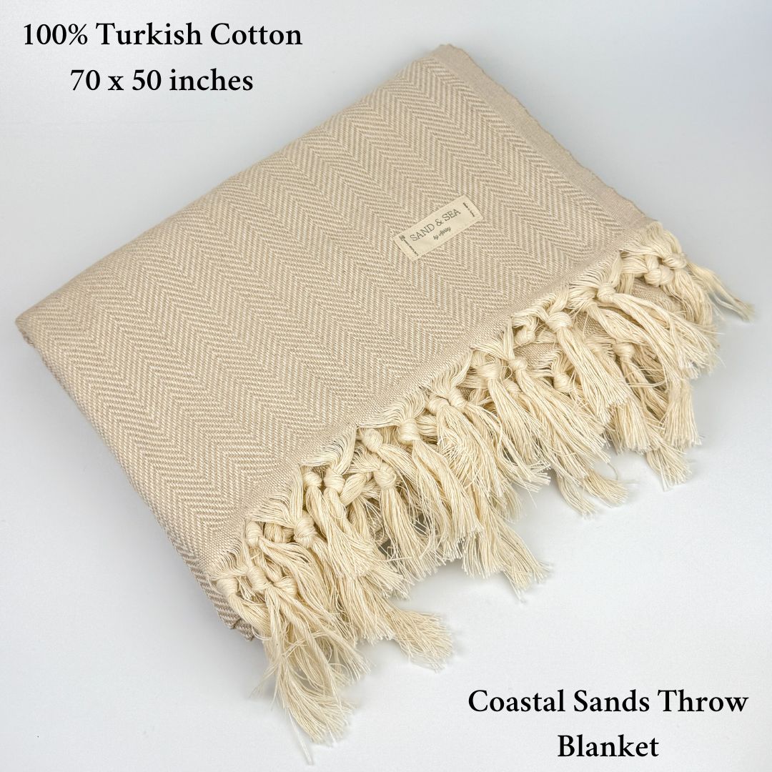 Coastal_Sands_Throw_Blanket sand and sea by ashley