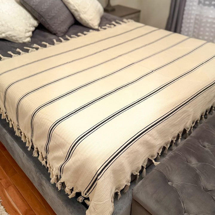 Harvest_Coast_Farmhouse_Throw_Blanket_on_the_bed_full_open