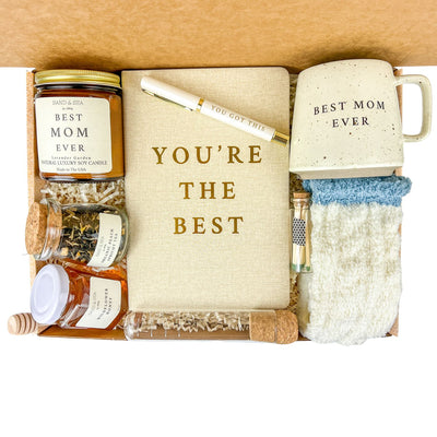 Best Mom Ever Gift Box for Women - Care Package for Women Get Well w/Tea, Honey, Best Mom Ever Candle, Safety Matches