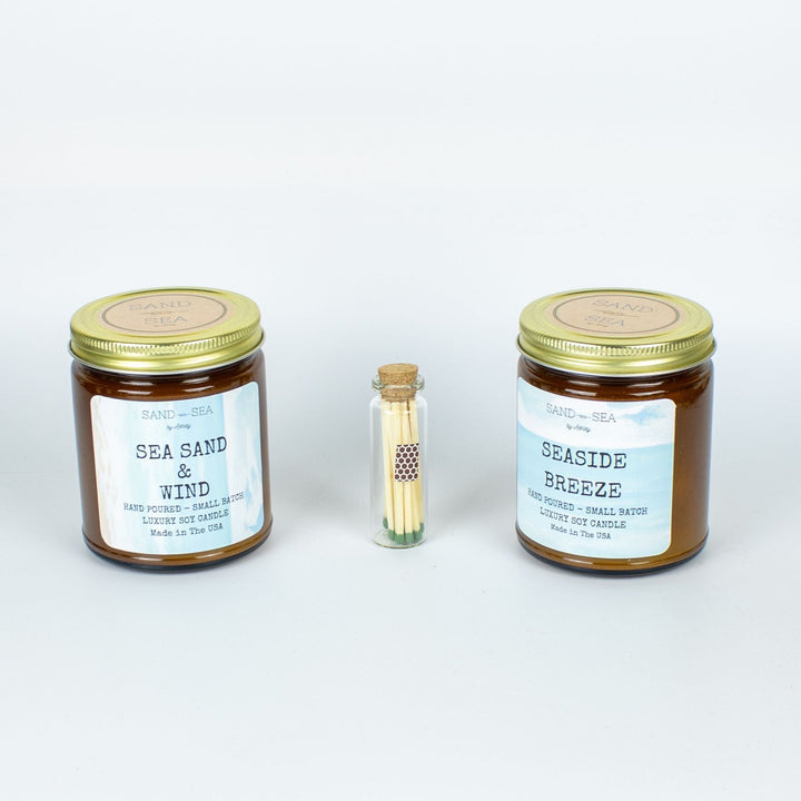 Ocean Lovers Handmade Scented Soy Candle Gift Set 2 pieces 9 oz Jars - Sand & Sea by Ashley