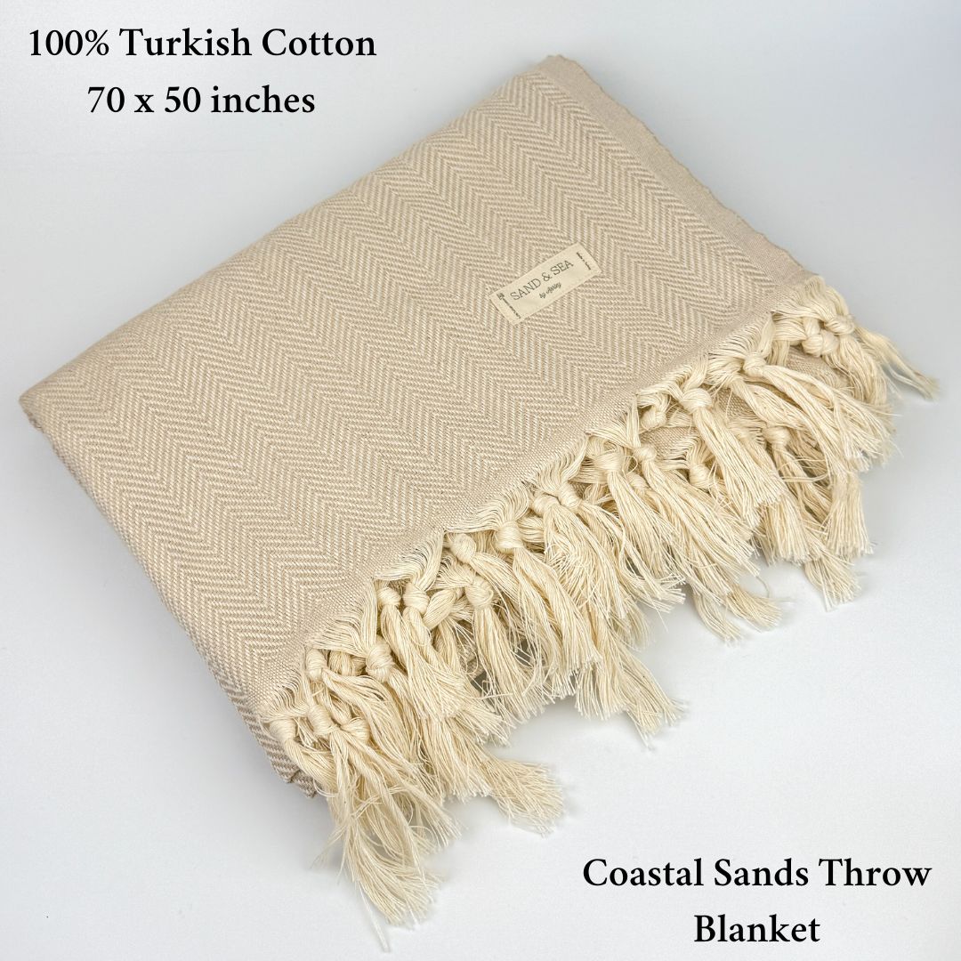 Coastal_Sands_Throw_Blanket sand and sea by ashley