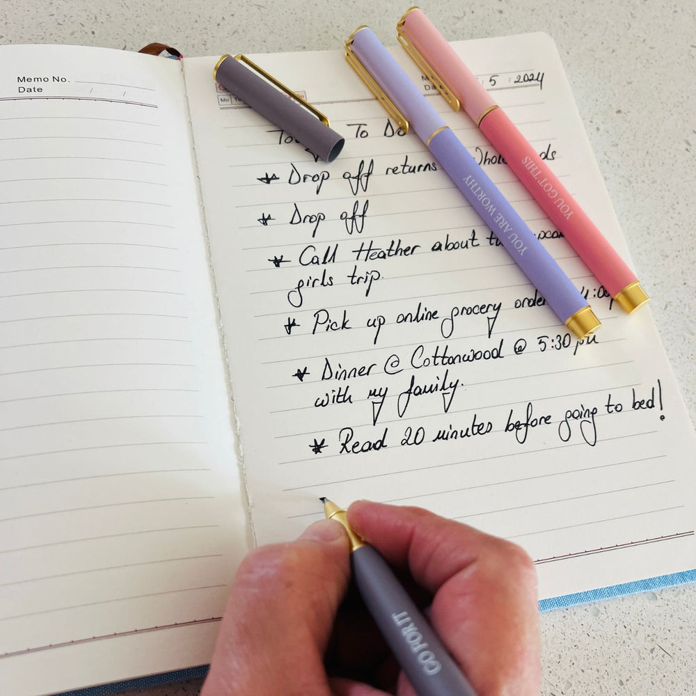 Notebook and metal pens on a lifestyle photo
