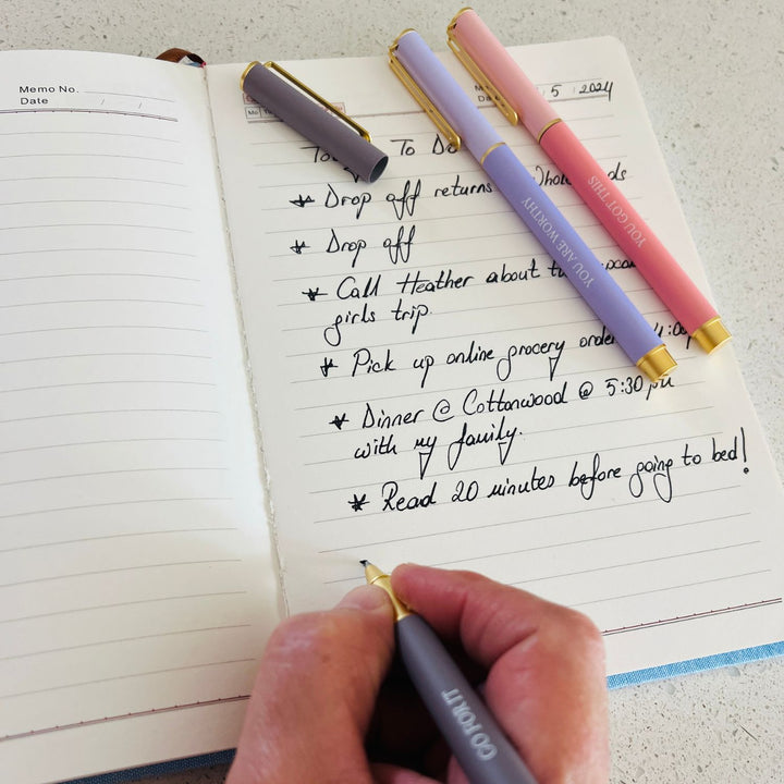 Notebook and metal pens on a lifestyle photo
