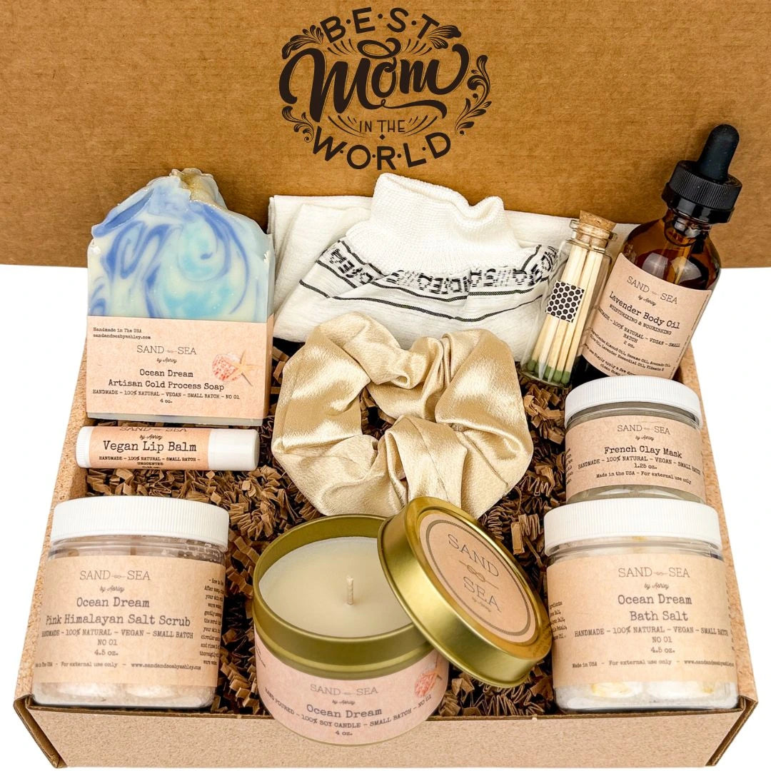 Best Mom in The World - Mothers Day Gift Basket 10 pc Ocean Dream - Sand & Sea by Ashley