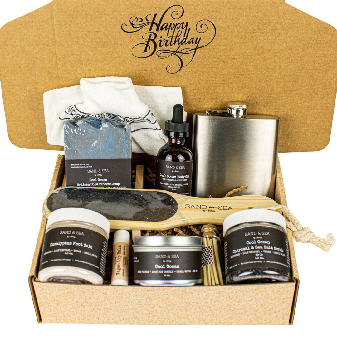 Birthday Gift Box for Men Spa Gift Set for Him - Sand and Sea by Ashley