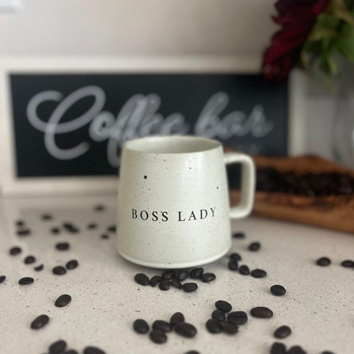 Boss Lady Japanese Style Handmade Stoneware 12 oz Coffee Mug