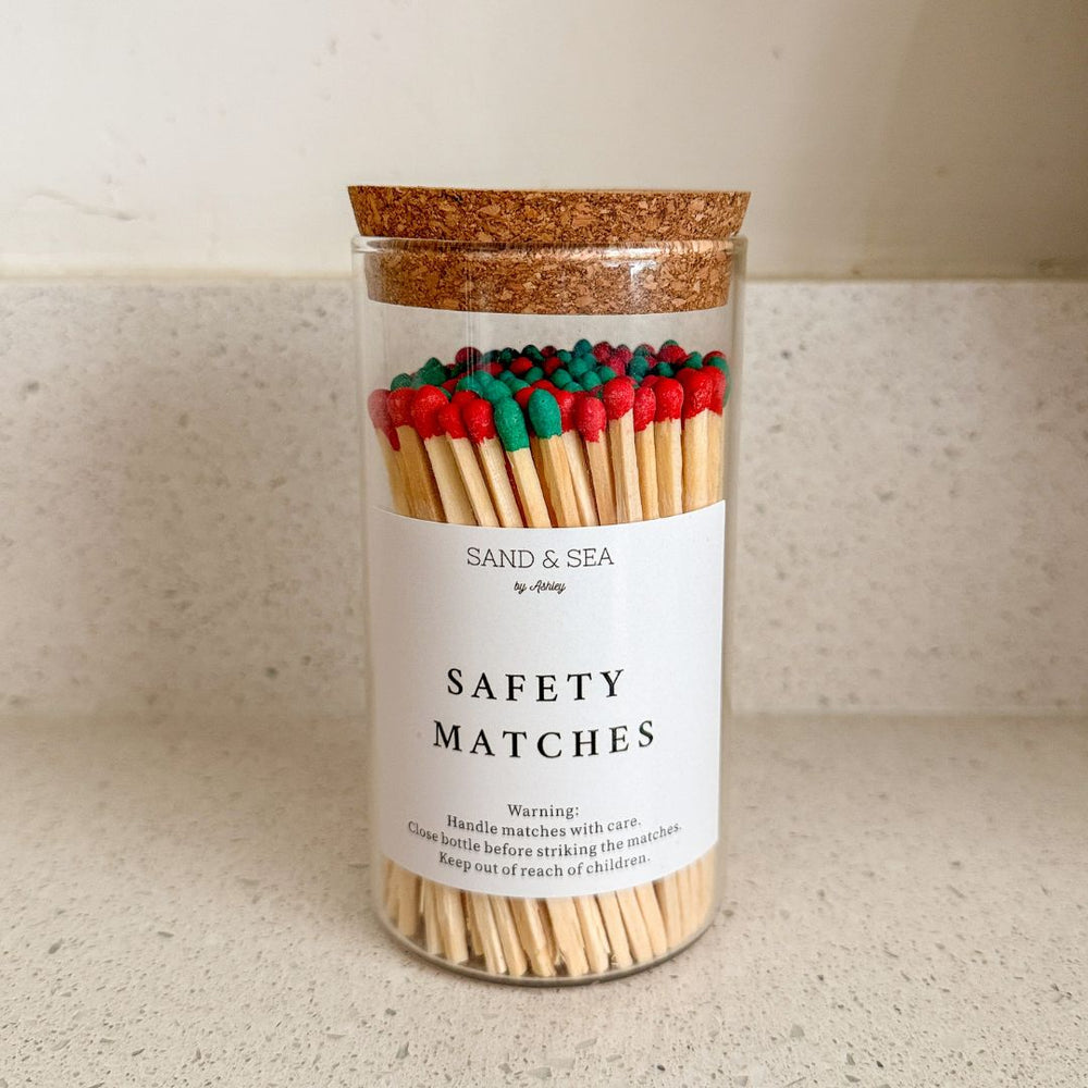 four-inch-safety-matches-green-red-for-christmas-sand-and-sea-by-ashley