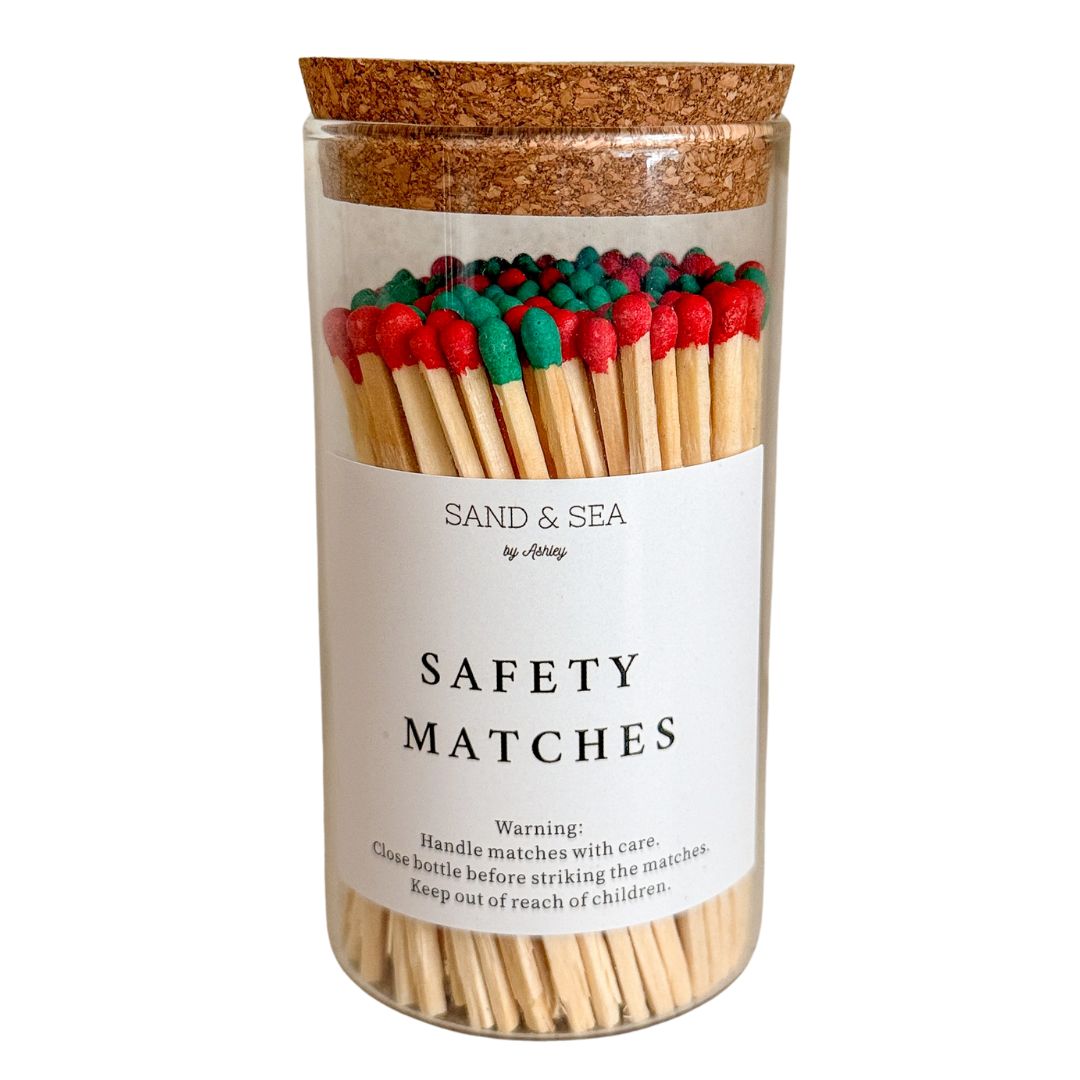 four-inch-safety-matches-green-red-for-christmas-sand-and-sea-by-ashley