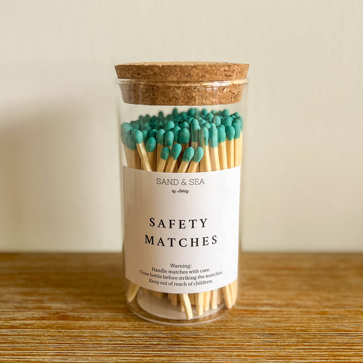 four-inches-safety-matches-green-tip-sand-and-sea-by-ashley