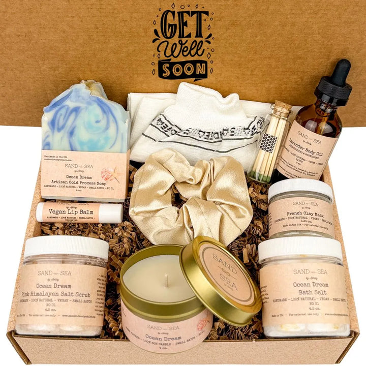 Get Well Gift Basket for Women after surgery - spa gift basket - Sand and Sea by Ashley