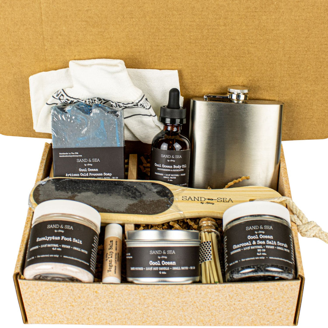 Unique Gift Baskets for Men - Cool Ocean Scent - Sand and Sea by Ashley