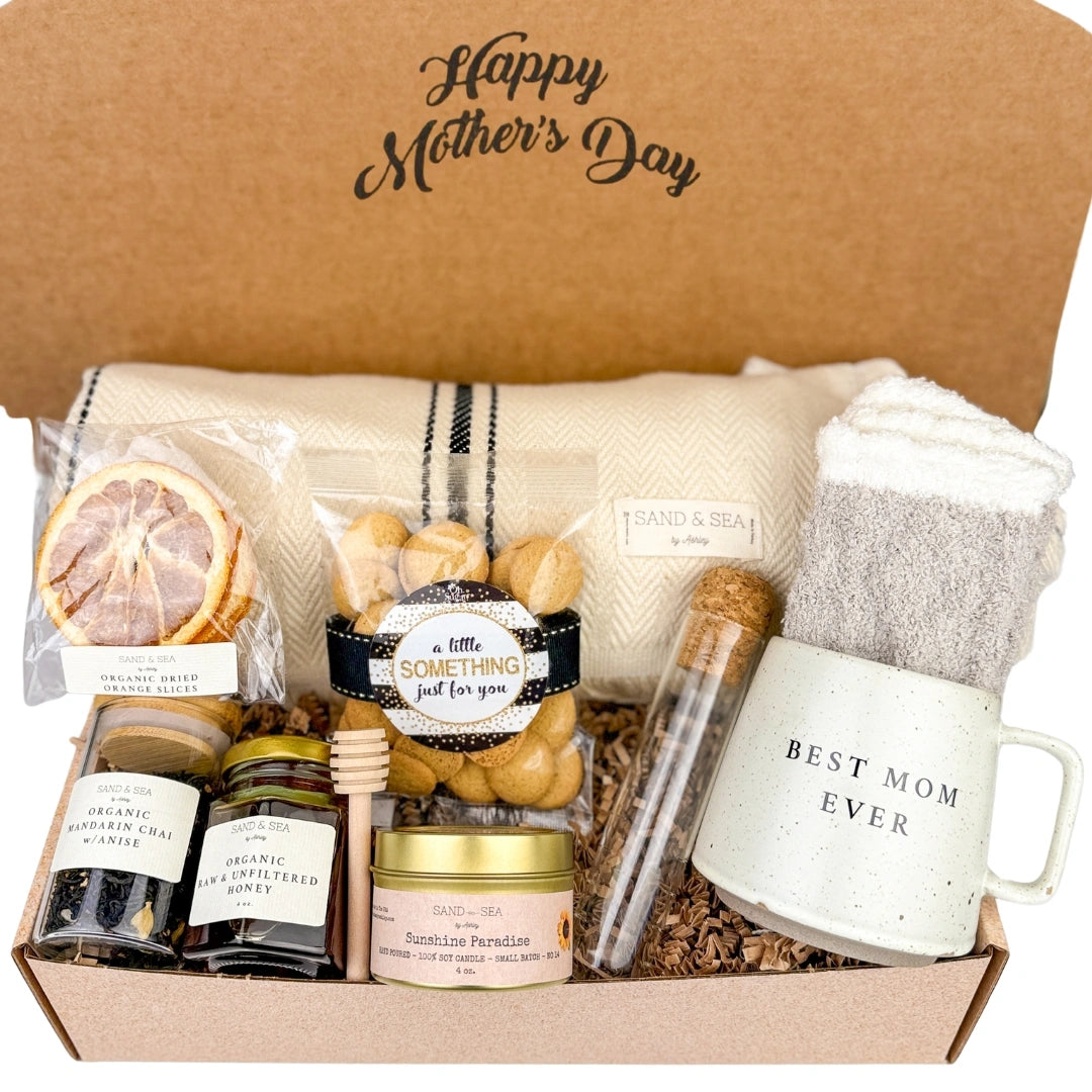 Happy Mother's Day Gift Baskets | Warm Blanket Gift Box for Your Mom