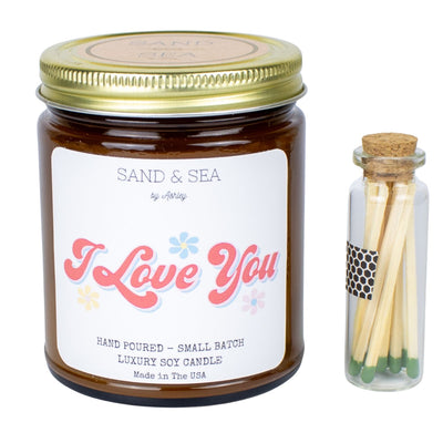 I Love You Soy Candle with Safety Matches - 9 oz