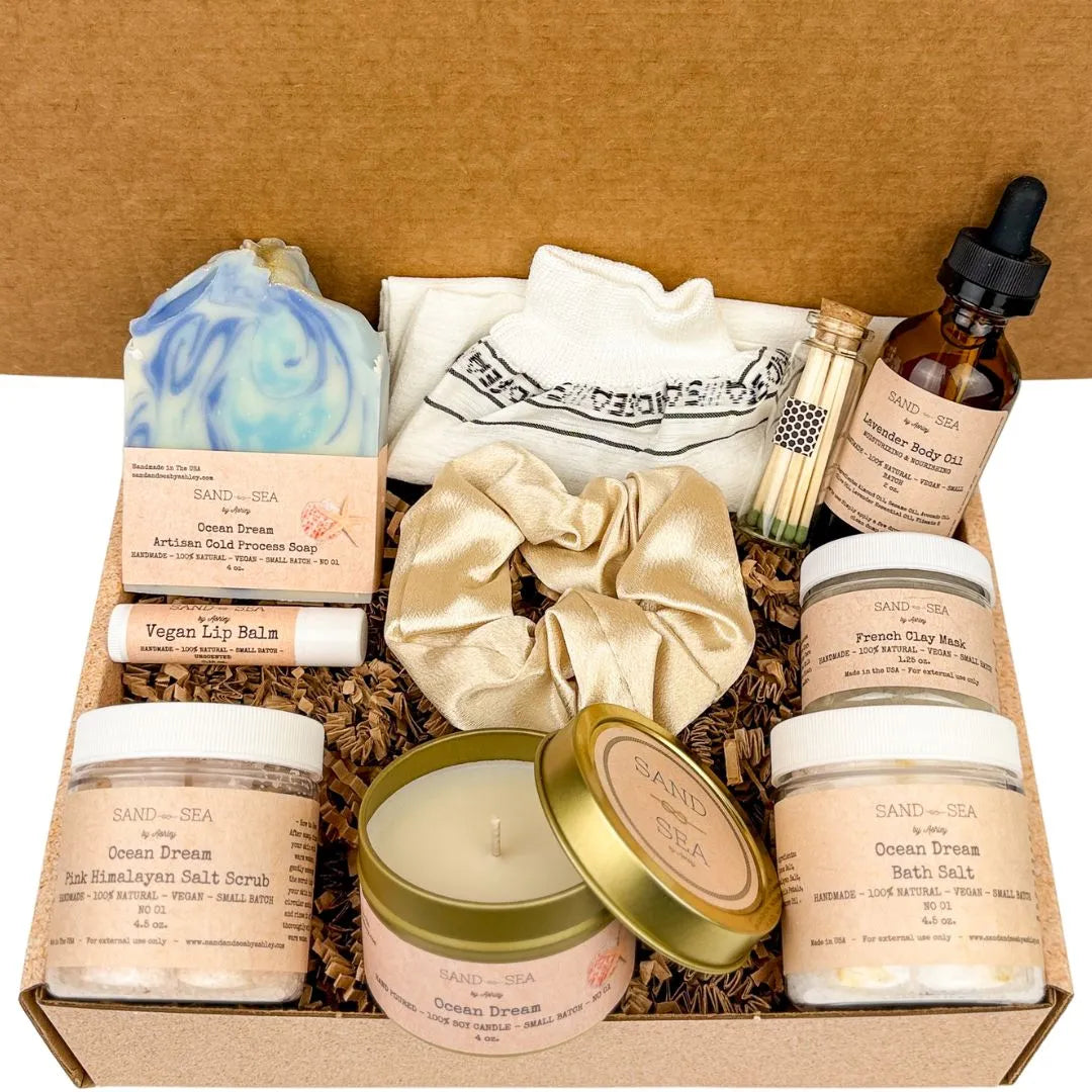 Luxury Spa Gift Set - Ocean Dream Pampering Spa Gift Baskets for Mom, Sister, Friend - Sand & Sea by Ashley