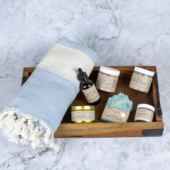 Congratulations Handmade Lavender Spa Gift Baskets - Self Care Gift Box with Turkish Towel 13 pieces