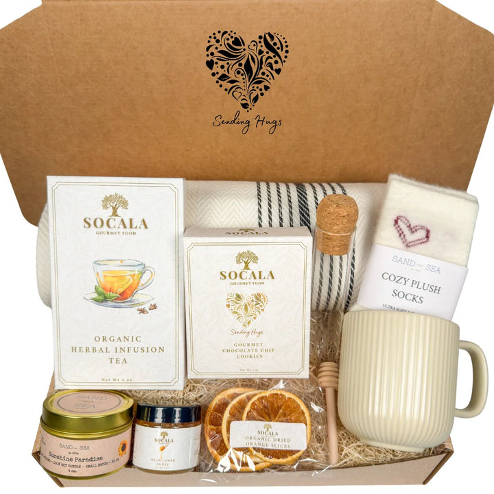 Blanket and tea gift set with &