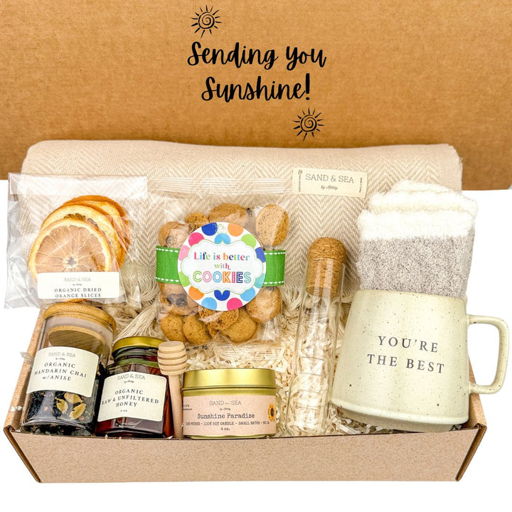 Sending Sunshine Care Package w/ Throw Blanket and Tea