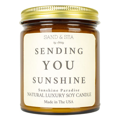 Box of Sunshine Gift Basket - Care Package for Women Get Well w/Tea, Honey, Sunshine Paradise Candle, Safety Matches