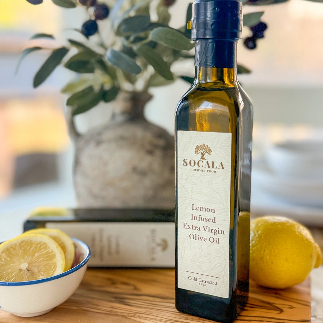 Ultimate Olive Oil Gift Set with Olive Wood Serving Board