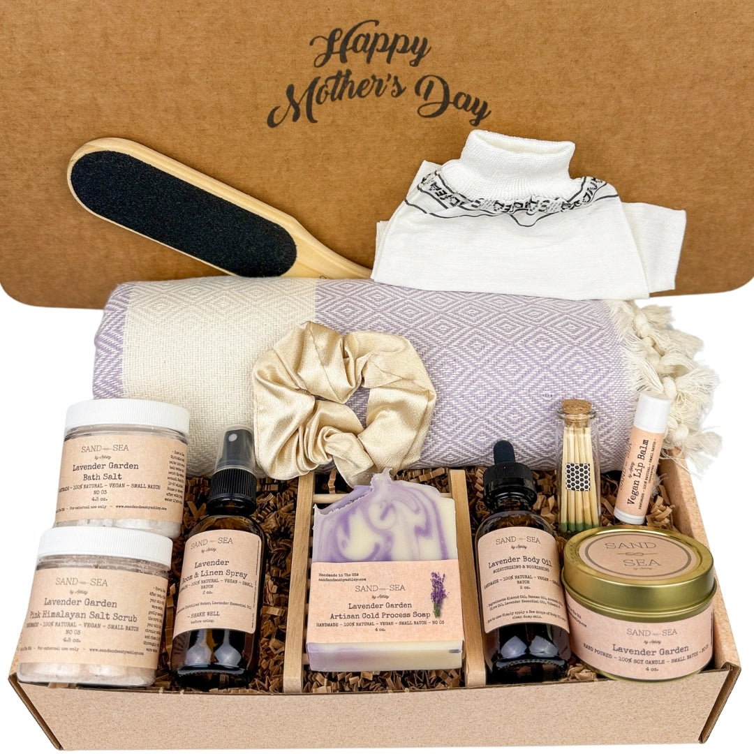 Spa Gift Set for Mother's Day - Relaxing, Destress, Skin Care Package for Mom - Sand & Sea by Ashley