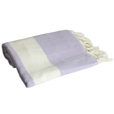 Turkish Cotton Bath and Beach Towel - Diamond Lilac X Large