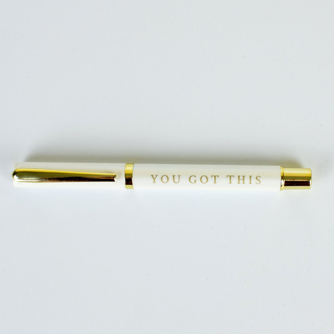 You got this quoted pen on a white background.