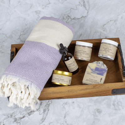 Best Mom in The World Spa Gift Set with Turkish Beach Towel - Relaxing, Destress, Lavender Skin Care Package for Mom - Sand & Sea by Ashley