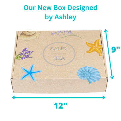 Birthday Spa Gift Baskets for Women - Handmade Unique and Pampering Stress Relief Lavender Spa Gift Box for Her Birthday - 13 pieces - Sand & Sea by Ashley