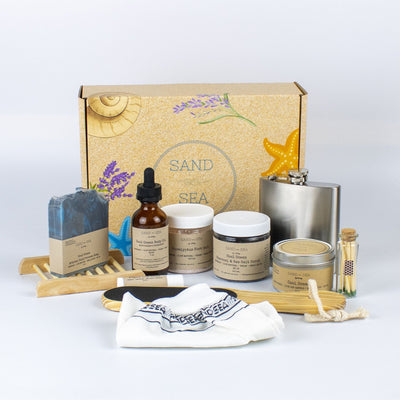 Happy Birthday Gifts For Men - Spa Gift Set for Dad, Husband, Boyfriend - Relaxation Self Care Gift Basket for Him - Sand & Sea by Ashley
