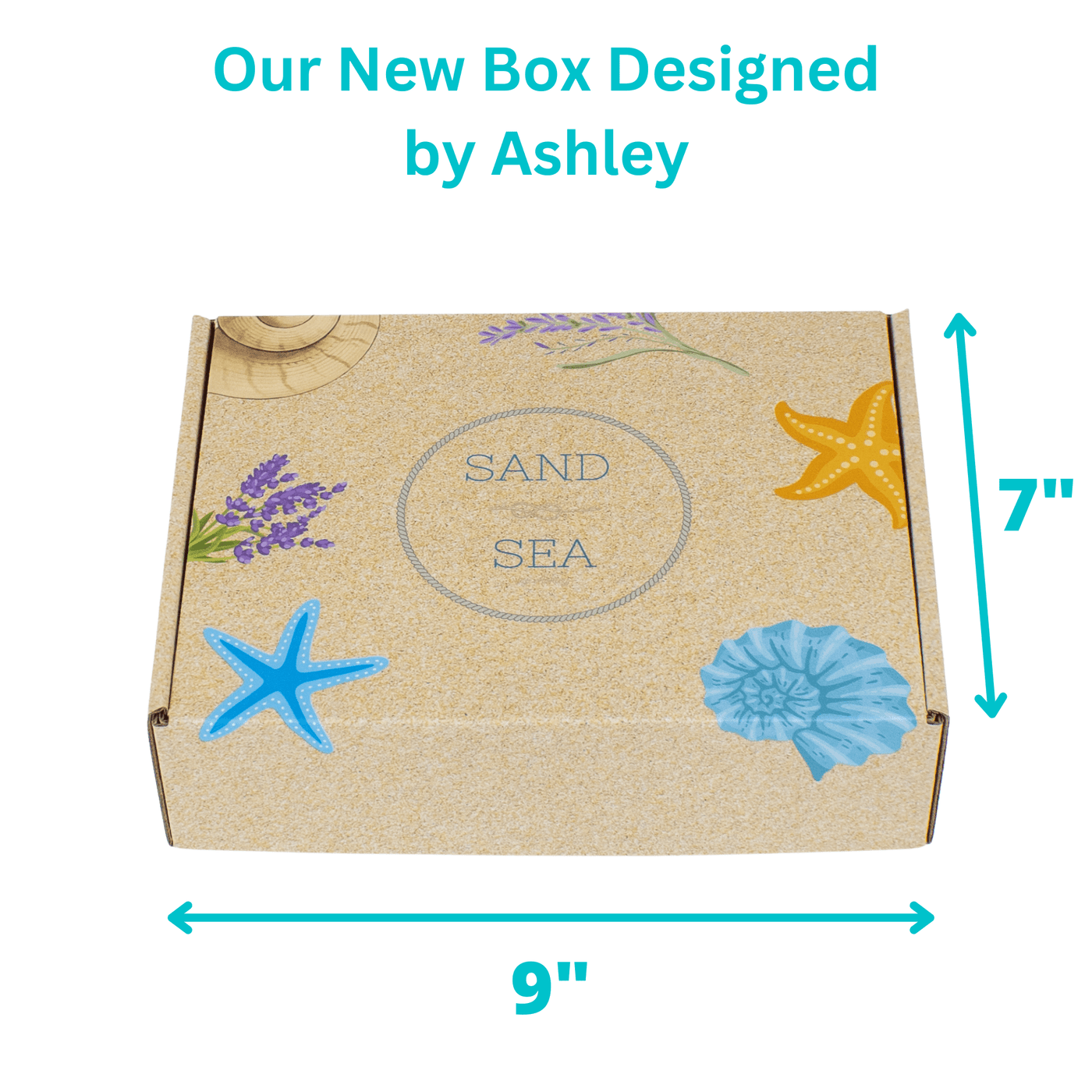 Happy Birthday Pampering Spa Gift Box - Ocean Dream Spa Gift Baskets for Mom, Sister, Friend - 10 Pieces - Sand & Sea by Ashley