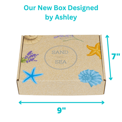 Happy Holidays Spa Gift Box for Her - Handmade Artisan Ocean Dream Spa Gift Set for Woman 10 pieces - Sand & Sea by Ashley