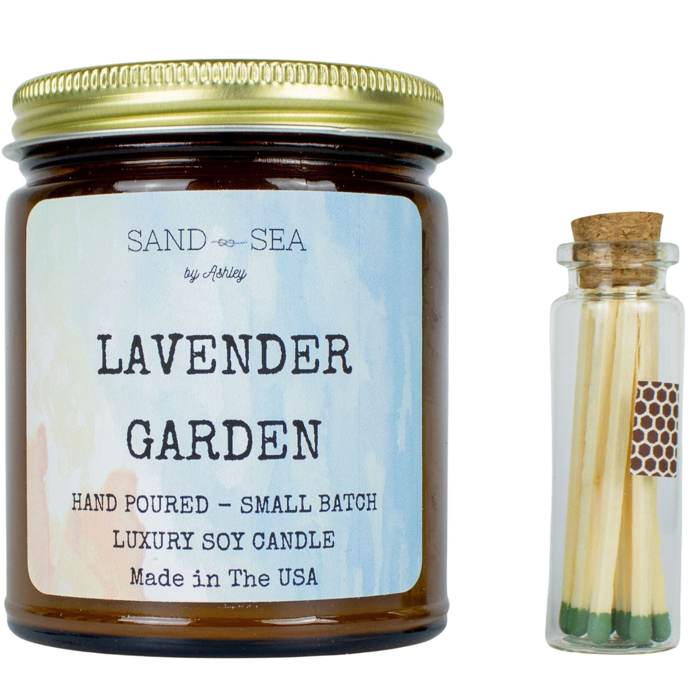 Lavender Garden - Handmade Soy Candle 8 oz - Sand & Sea by Ashley
