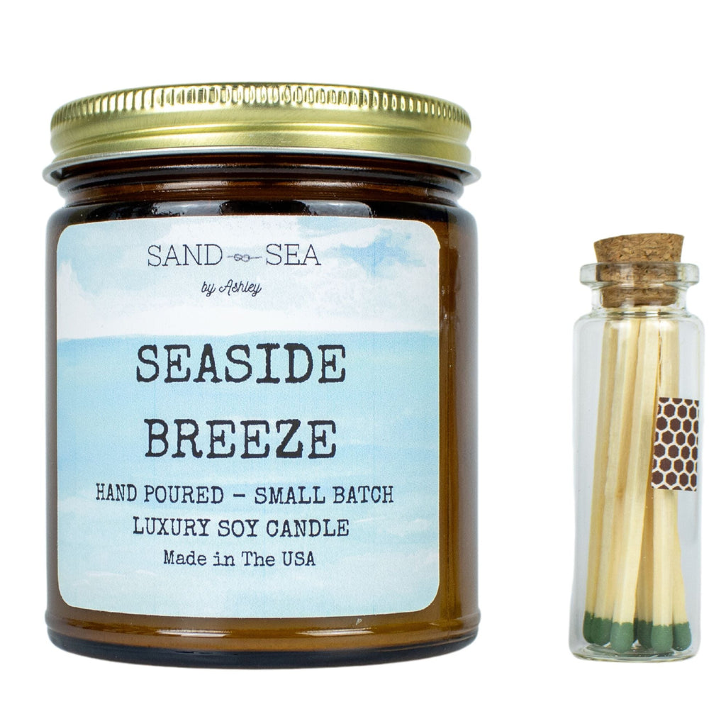 Sea Sand Wind - Seaside Breeze - Ocean Dream Handmade Scented Soy Candle  Gift Set 3 pieces 9 oz Jars