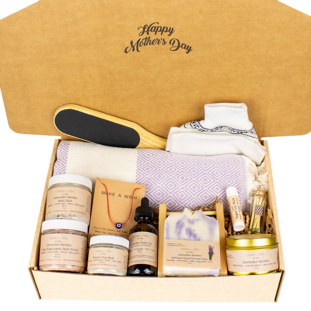 Spa Gift Set for Mother's Day - Relaxing, Destress, Skin Care Package for Mom - Sand & Sea by Ashley