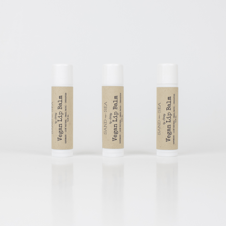 Vegan Lip Balm - Scent Free - Set of 3 - Sand & Sea by Ashley